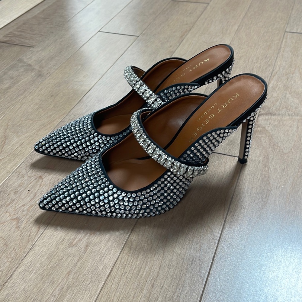 Kurt Geiger Duke Embellished pumps black and rhinestone Sz 8/ Eur 38.5